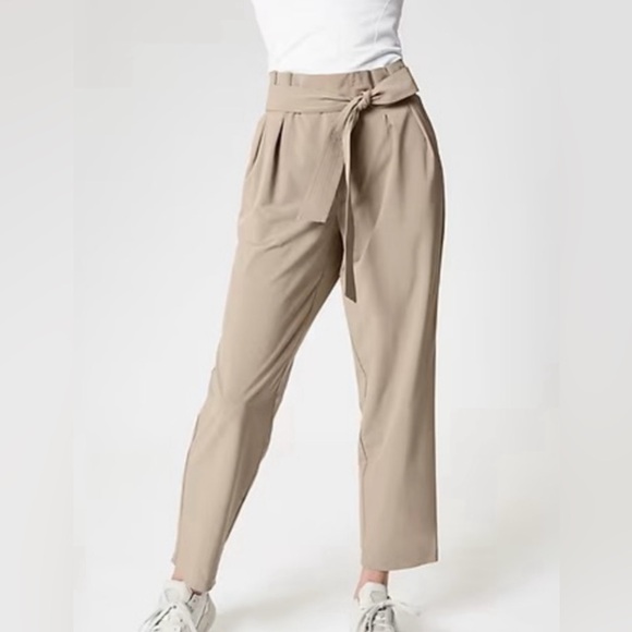 Athleta Pants - Athleta Skyline II paper bag high waist pants tan/beige